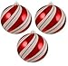 Northlight 3 Count Peppermint Twist Shatterproof White and Red Swirled Christmas Ornaments, 4.75
