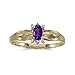 14k Yellow Gold Oval Amethyst And Diamond Ring title=