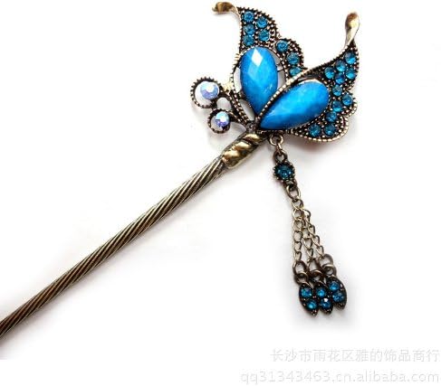 SSHAIR High Quality hair clasp retro crystal silver plated tassels for women headwear