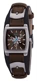 Kahuna Ladies Watch KUS-0059L with Black and Brown Canvas Leather Strap