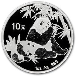 Chinese Panda 2007 Silver-dollar-sized Silver Coin One Ounce and Big 1 1/4 Inch Each - One Panda Silver Coin for Investment or Gifts
