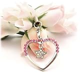 4184fxKAS5L. SL160  For Blackberry Curve 8520 8530 HEART STAR Cell Phone Charm PINK