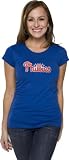 Philadelphia Phillies Women's Royal Blue Primary Logo Fashion Cap Sleeve Tee