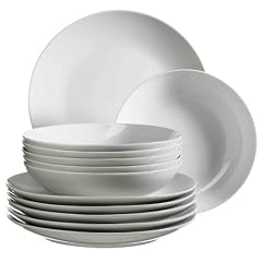 Domestic 920498 Barca Porzellan Tafelservice 12-teilig mit je 6 Teller tief und flach