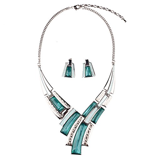 Girl Era Fine Jewelry Vintage Wild Collar Fashion Resin Necklace & Earring Set