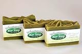 Wheatgrass & Calcium Bentonite Clay Soap - Unscented - 3 Bars - Living Clay Exfoliant Skin Care Soap For Oily Skin - Wheat Grass Face & Body Soap