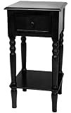 28" Classic Design Square Accent Table- BLK