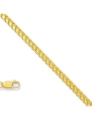 14k Solid Yellow Gold 1.8 mm (5/64 Inch) Franco Chain Necklace 16" w/ Lobster Claw Clasp