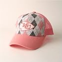 Reebok Kansas City Chiefs Argyle NFL Trucker Baseball Cap - Pink