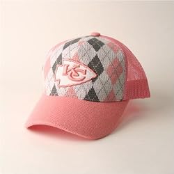 Reebok Kansas City Chiefs Argyle NFL Trucker Baseball Cap - Pink
