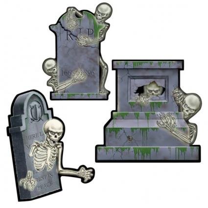 Cemetery Terror Skull and Tomb Cut-Outs Asst.