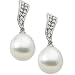 14K White Gold Paspaley South Sea Cultured Fashion Drop Pearl and Diamond Earrings