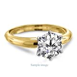 Six Prong Pre-Set Round Diamond Solitaire Ring In 18K Yellow Gold ( Color H , Clarity SI2 ) (1.00 ct. t.w.)