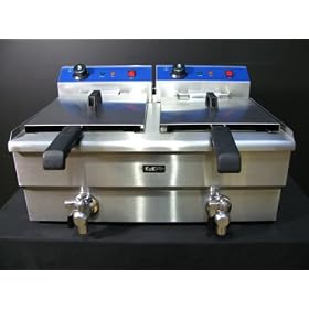 Electric Twin 10L Commercial Deep Fat Fryer with Taps