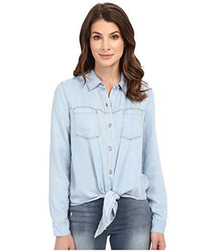 [セブン フォー オール マンカインド] 7 For All Mankind レディース Tie Front Denim Shirt in Ibiza Clear Blue トップス [並行輸入品]