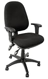 Task Office Chair with Black Fabric and Dual Control with Arms - BT-662-BK-GG