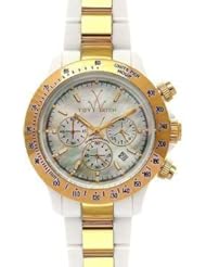 Toy Watch Quartz, Mother of Pearl Dial with White Goldtone Bracelet - Womens Watch 18218-GD