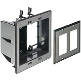 Arlington TVBU505BL-1 TV Box Recessed Outlet Wall Plate Kit, 2-Gang, Black, 1-Pack