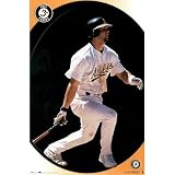 Professionally Framed Oakland A's (Eric Chavez) Sports Poster Print - 23x34 with RichAndFramous Black Wood Frame