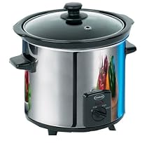 Haden 10120 Slow Cooker Stainless Steel Removable Ceramic Crock 3L 2000W