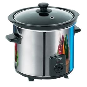 Haden 10120 Slow Cooker Stainless Steel Removable Ceramic Crock 3L 2000W