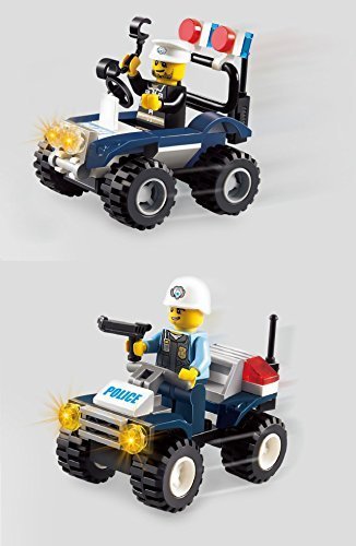 Set 80pc Educational Blocks CCity Police ATV Beach Patrol Series 2-in-1 Building Bricks Educational Toy ompatible to Lego Parts - Great Gift for Children