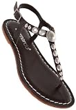 Bernardo Mojo Lux Calf T-strap Thongs Sandals Shoes - Chocolate (7 US)