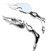Automotive : Chrome Motorcycle Mirrors Blade/Tear Drop w/Flame Pair