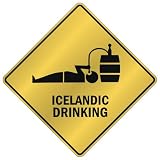 ONLY  ICELANDIC DRINKING  CROSSING SIGN COUNTRY ICELAND