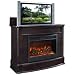 Soho Electric Fireplace TV Lift Cabinet in Dark Wood