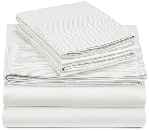 Pinzon 400-Thread-Count Pleated Hem Egyptian Cotton Sheet Set - Queen, Cloud