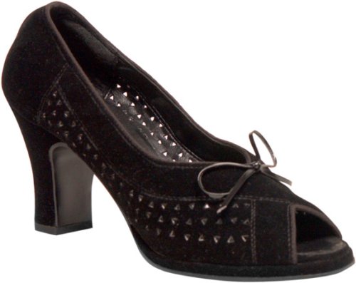 Adult 40s Style Bow Costume Shoes (Sz: Large 9-10)
