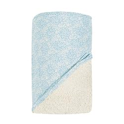 Bumkins Organic Cotton Hooded Towel Set - Dusty Blue Print Trim