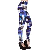 Sakkas Women's Soft Modern Print Footless Stretch Cotton Leggings (Many Designs)