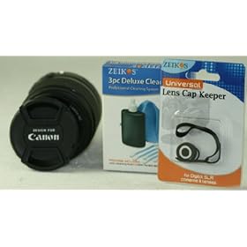Replacement Snap-On Lens Cap Center Pinch 72mm for CANON 17-40mm EOS Digital Cameras with Leash , 3 Piece cleaning kit and cap Holder.