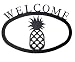 Pineapple Outdoor Welcome Sign, Wrought Iron, Large Version 17.5"