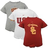 Nike USC Trojans Newborn Boy's 3 Pack Creeper Set 3-6 Months