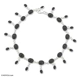 Onyx anklet, 'Moon Dancer' 0.8 W 10.8 L