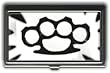 Womens Hand Made Retro BLACK AND WHITE BRASS KNUCKLES Small Case