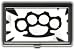 Womens Hand Made Retro BLACK AND WHITE BRASS KNUCKLES Small Case