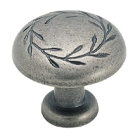 Amerock Inspirations Leaf 1-1 4-Inch Diameter Knob, Weathered Nickel #BP1581-WN by Amerock