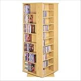 Oak Revolving Media CD/DVD/VHS Rack- CD-1480