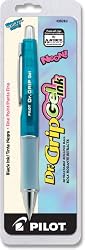 Pilot Dr. Grip Gel Ink Rolling Ball Pens, Fine Point, Electric Blue Neon Barrel, Black Ink, 1-Count, 36260