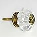 Fancy Clear Glass Cabinet Knobs, Dresser Drawer Handles & Pull Set/2pc ~ IK204 Clear Melon Shaped Hand Cut Glass Knobs for Armoire, Kitchen Cabinets, Cupboards, and Second Hand Furniture