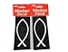 Lot of 2 Jesus Fish Ichthus Car Window Decal Sticker