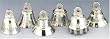 Dozen (.8"-1"H) Mini Silver Bells-BL037