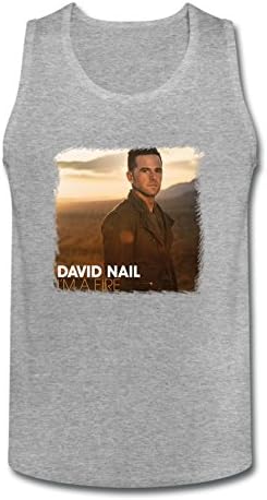 TIMILLER Men's David Nail I'm A Fire Tank Top Size L Deep Heather