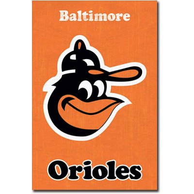 (22x34) Baltimore Orioles Retro Logo Sports Poster Print