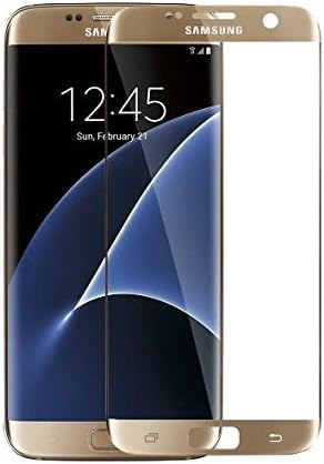 S7 Edge Screen Protector, Coolfunny Full Screen Coverage Premium Tempered Glass Screen Protector Film for Samsung Galaxy S7 Edge (Gold)