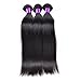 Queen Plus Hair 7a Unprocessed Brazilian Virgin Human Hair 3 Bundles Mixed Size Length Straight Weave Hair